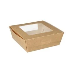 PAPSTAR 25 Feinkostboxen, Pappe Mit Sichtfenster Aus PLA Eckig 750 Ml 14 Cm X 14 Cm X 5 Cm Braun -Papstar 08abfe18 d087 4450 b6d3 932dc9c56a43