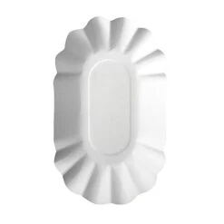 PAPSTAR 1000 Schalen, Pappe "pure" Oval 9 Cm X 16 Cm X 3 Cm Weiss