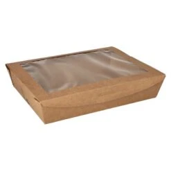 PAPSTAR 40 Feinkostboxen, Pappe Mit Sichtfenster Aus PLA "pure" Eckig 1500 Ml 4,5 Cm X 21 Cm X 16 Cm Braun " 12 PAPSTAR 40 Feinkostboxen, Pappe Mit Sichtfenster Aus PLA "pure" Eckig 1500 Ml 4,5 Cm X 21 Cm X 16 Cm Braun " -Papstar 1983c082 762f 41f3 9573 b33ca48f6ce9