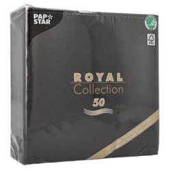 PAPSTAR 250 Servietten "ROYAL Collection" 1/4-Falz 40 Cm X 40 Cm Schwarz -Papstar 19b68975 91af 4345 bb91 6d8542948a76