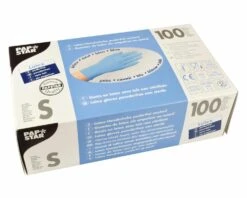 100x Latex Einweghandschuhe Blau Mit Gripstruktur Puderfrei Größe S