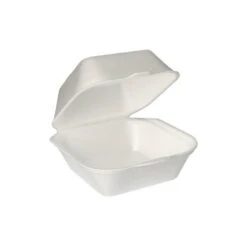 PAPSTAR 500 Hamburger-Boxen Mit Klappdeckel, XPS 7,5 Cm X 12 Cm X 12 Cm Weiss