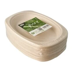 PAPSTAR 500 Teller, Zuckerrohr "pure" Oval 23 Cm X 16 Cm X 2 Cm Natur -Papstar 2289387b 29aa 4488 801f 17c9c8b49b14