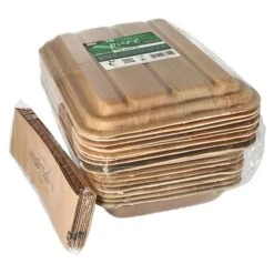 PAPSTAR 10 Trays, Palmblatt "pure" Eckig 500 Ml 6,5 Cm X 17,5 Cm X 25,5 Cm Mit Deckel Und Banderole -Papstar 31c381bb bf86 4013 be2b 88cc750428c8