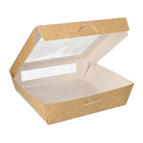 PAPSTAR 40 Feinkostboxen, Pappe Mit Sichtfenster Aus PLA "pure" Eckig 1500 Ml 4,5 Cm X 21 Cm X 16 Cm Braun " 4 PAPSTAR 40 Feinkostboxen, Pappe Mit Sichtfenster Aus PLA "pure" Eckig 1500 Ml 4,5 Cm X 21 Cm X 16 Cm Braun " – Bild 4