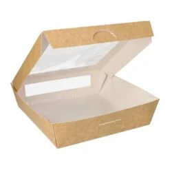 PAPSTAR 25 Feinkostboxen, Pappe Mit Sichtfenster Aus PLA Eckig 750 Ml 14 Cm X 14 Cm X 5 Cm Braun -Papstar 35dc5c7c e8ff 4fa3 b051 a2da12094f89