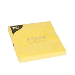 300 Servietten, 3-lagig 1/4-Falz 33 Cm X 33 Cm Gelb
