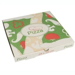 100 Biologisch Abbaubare Und Nachhaltige Pizzakartons, Cellulose Pure Eckig 28 Cm X 28 Cm X 3 Cm