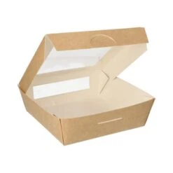 PAPSTAR 25 Feinkostboxen, Pappe Mit Sichtfenster Aus PLA Eckig 750 Ml 14 Cm X 14 Cm X 5 Cm Braun -Papstar 502d6bdc a5d1 4329 9b3c 2e325b9eb3ed