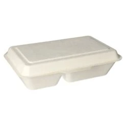 PAPSTAR 100 Menüboxen, Zuckerrohr "pure" 2-geteilt 6,5 Cm X 24 Cm X 15,5 Cm Weiss -Papstar 5148a069 fd54 404b b5c2 f902b8b90c85