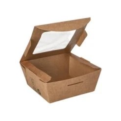 PAPSTAR 40 Feinkostboxen, Pappe Mit Sichtfenster Aus PLA Eckig 650 Ml 4,5 Cm X 14 Cm X 14 Cm Braun "100% Fai -Papstar 59adfde1 955b 4497 8dc4 d6fe3f4b14e8 1
