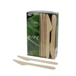 PAPSTAR 100 Messer, Holz "pure" 16,5 Cm