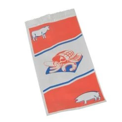 PAPSTAR 1000 Fleischerbeutel, Kraftpapier, Gefädelt 28 Cm X 14 Cm X 6 Cm Weiss Mit Druck, Klein