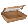 PAPSTAR 40 Feinkostboxen, Pappe Mit Sichtfenster Aus PLA "pure" Eckig 1500 Ml 4,5 Cm X 21 Cm X 16 Cm Braun "