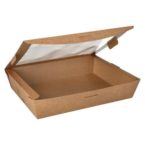 PAPSTAR 40 Feinkostboxen, Pappe Mit Sichtfenster Aus PLA "pure" Eckig 1500 Ml 4,5 Cm X 21 Cm X 16 Cm Braun " 1 PAPSTAR 40 Feinkostboxen, Pappe Mit Sichtfenster Aus PLA "pure" Eckig 1500 Ml 4,5 Cm X 21 Cm X 16 Cm Braun "