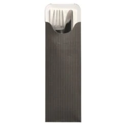 PAPSTAR 500 Bestecktaschen 23,5 Cm X 7,3 Cm Anthrazit "Lines" Inkl. Weißer Serviette 40 X 40 Cm 2-lag. -Papstar 82c0b24c cf9b 4ee3 978d f89d39185961