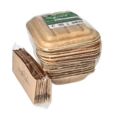 PAPSTAR 10 Trays, Palmblatt "pure" Eckig 300 Ml 5,5 Cm X 13,5 Cm X 17,5 Cm Mit Deckel Und Banderole -Papstar 83bbc209 2ca4 40e0 b78e b9316bd961d6