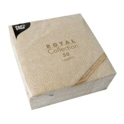 PAPSTAR 50 Servietten "ROYAL Collection" 1/4-Falz 40 Cm X 40 Cm Sand "Leaves" -Papstar 8c1d8ba4 d4b7 49de 9113 d9ba4b7a44ad