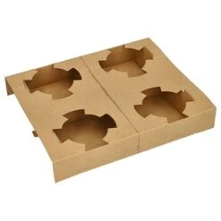PAPSTAR 25 Tragetabletts, Pappe "pure" 3,6 Cm X 19,8 Cm X 24,1 Cm Braun Für 4 Suppenbecher
