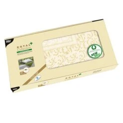 PAPSTAR 12 Mitteldecken, Stoffähnlich, PV-Tissue "ROYAL Collection Plus" 100 Cm X 100 Cm Champagner "Damasca