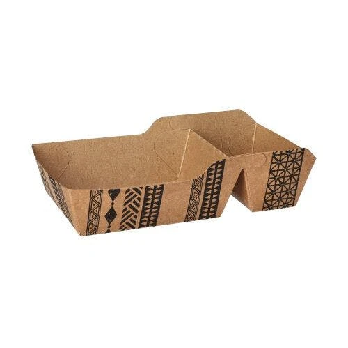 500x Pommes-Frites-Trays Pappe 2-geteilt Braun "Maori" 3,5x9,5x16,9 Cm Pommesbox Pommesschachtel 1 500x Pommes-Frites-Trays Pappe 2-geteilt Braun "Maori" 3,5x9,5x16,9 Cm Pommesbox Pommesschachtel