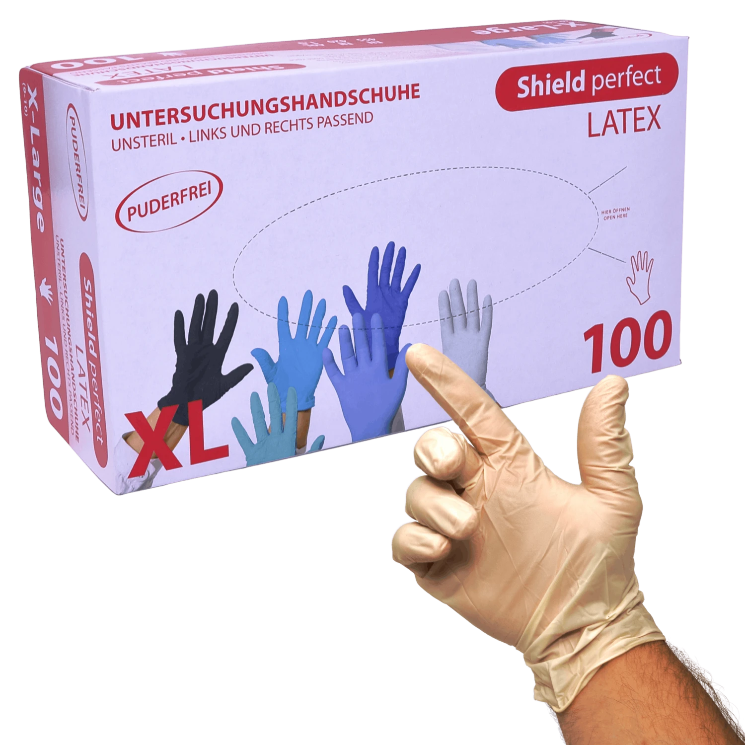 100 Handschuhe, Latex Puderfrei Schwarz Größe XL 4 100 Handschuhe, Latex Puderfrei Schwarz Größe XL – Bild 4