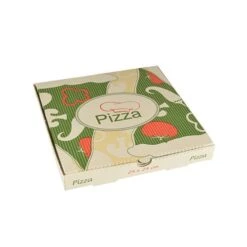 100 Biologisch Abbaubare Und Nachhaltige Pizzakartons, Cellulose Pure Eckig 24 Cm X 24 Cm X 3 Cm