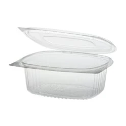 10 X 50 Feinkost- Und Salatschalen Mit Klappdeckel, R-PET Oval 750 Ml 6,2 Cm X 14,4 Cm X 17,5 Cm Klar