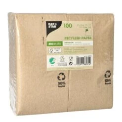 PAPSTAR 100 Servietten, 3-lagig 1/8-Falz 33 Cm X 33 Cm Natur Aus Recyceltem Papier -Papstar ccd5592e 5dcb 4dbc a3d8 c6367da13e9f