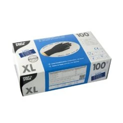 100 Handschuhe, Latex Puderfrei Schwarz Größe XL