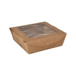 PAPSTAR 40 Feinkostboxen, Pappe Mit Sichtfenster Aus PLA Eckig 650 Ml 4,5 Cm X 14 Cm X 14 Cm Braun "100% Fai -Papstar d3b31da3 78d4 4641 bcba 3e7caf7e622c