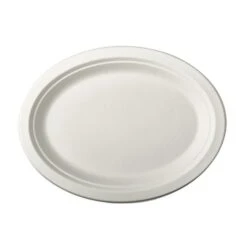 PAPSTAR 500 Teller, Zuckerrohr "pure" Oval 26 Cm X 20 Cm X 2 Cm Natur -Papstar ec158101 e647 41d4 8d79 8f18b780ec87